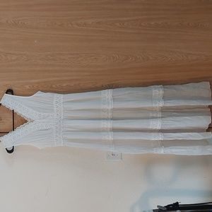 Long white lace summer dress